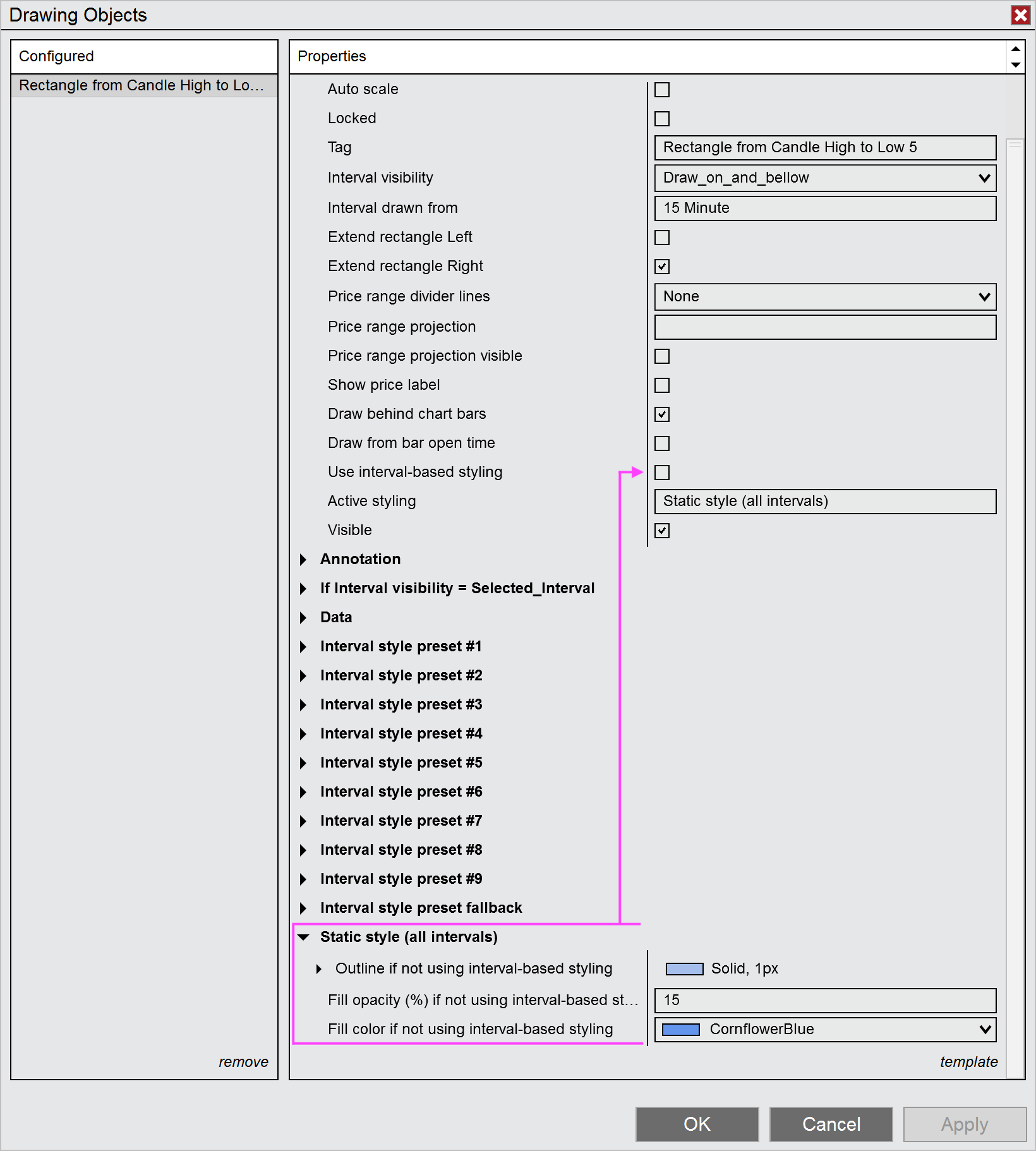 Do not use different color per interval